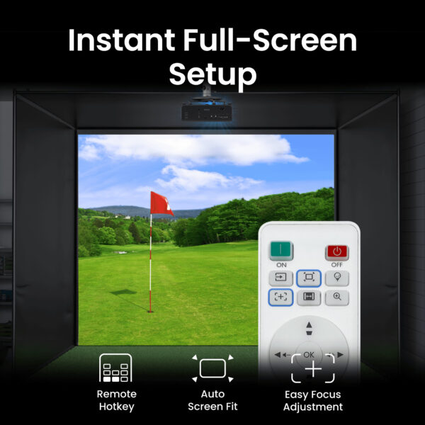 AH700ST 4000-Lumen Short Throw 1080P Laser Golf Simulator Projector - Image 9